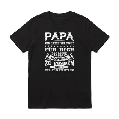 Vater und Sohn & Tocher T-Shirt – Klassisches T-Shirt in Schwarz