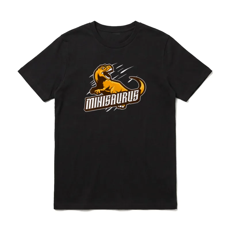 Partner T-Shirt Papa Sohn – Brüllender Dino mit Schriftzug „Minisaurus“ – Klassisches T-Shirt in Schwarz