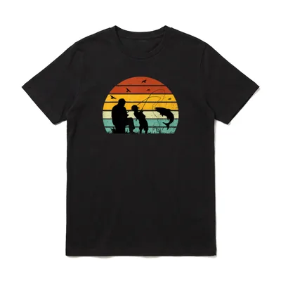 Angler Papa Sohn Männer T-Shirt – Klassisches T-Shirt in Schwarz