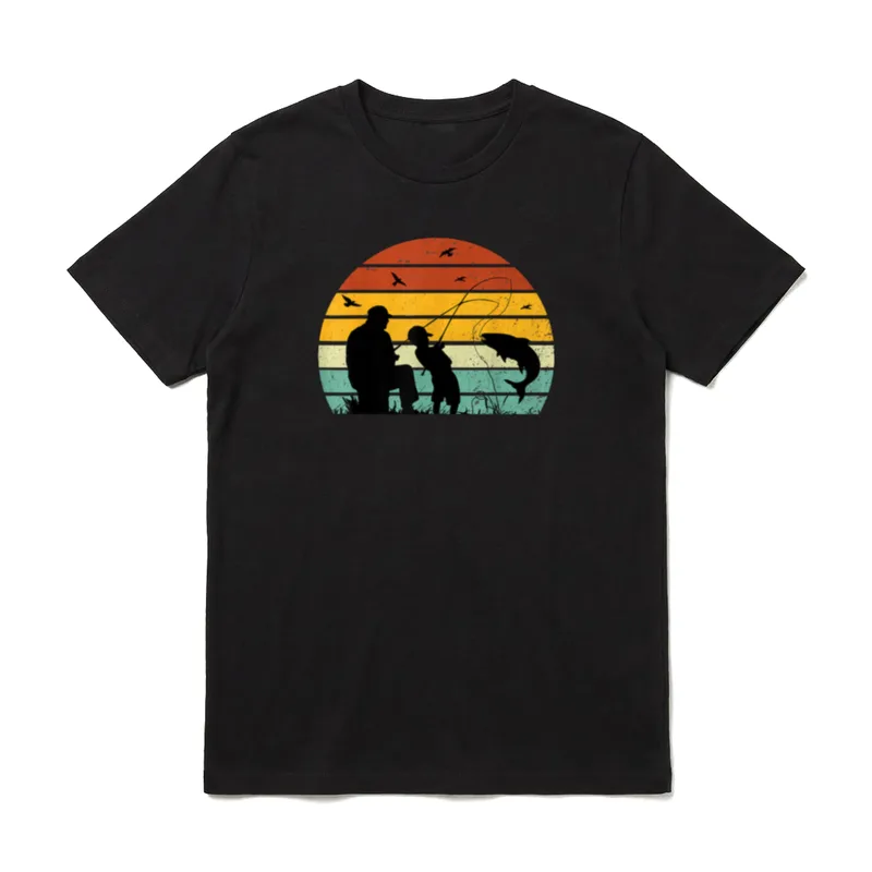 Angler Papa Sohn Männer T-Shirt – Klassisches T-Shirt in Schwarz
