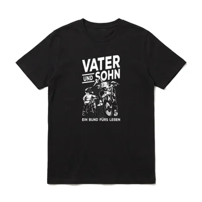 Vater & Sohn Motocross Design T-Shirt – Klassisches T-Shirt in Schwarz