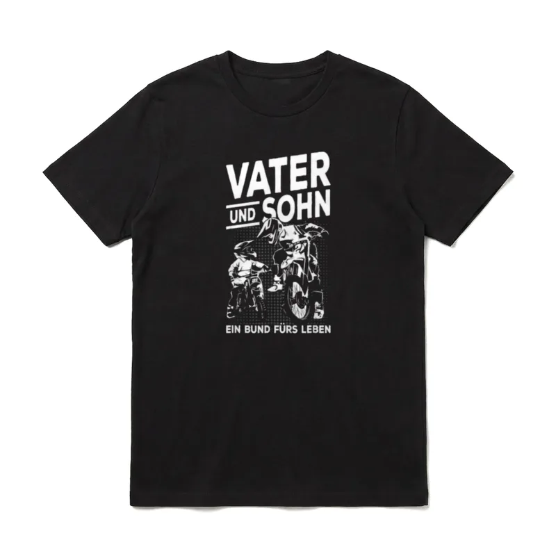 Vater & Sohn Motocross Design T-Shirt – Klassisches T-Shirt in Schwarz