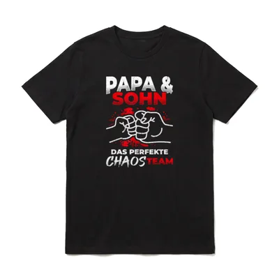 Papa & Sohn Das Perfekte Chaos T-Shirt – Klassisches T-Shirt in Schwarz