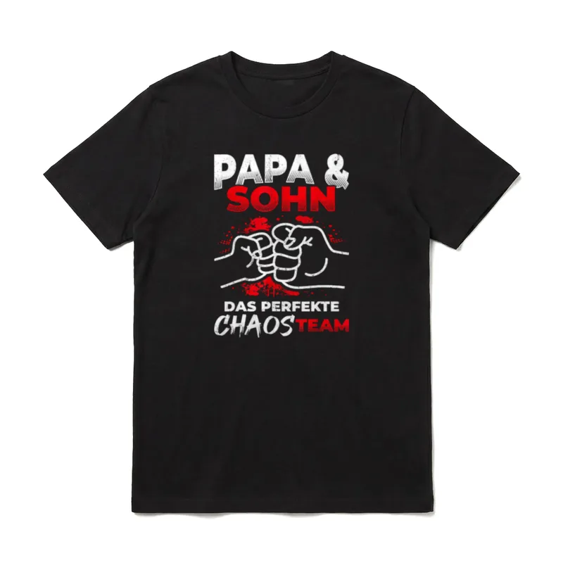 Papa & Sohn Das Perfekte Chaos T-Shirt – Klassisches T-Shirt in Schwarz