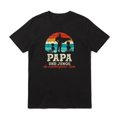Team Papa Zwei Söhne T-Shirt – Klassisches T-Shirt in Schwarz