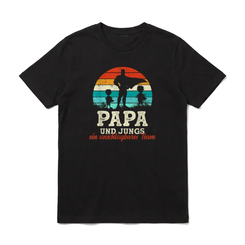 Team Papa Zwei Söhne T-Shirt – Klassisches T-Shirt in Schwarz