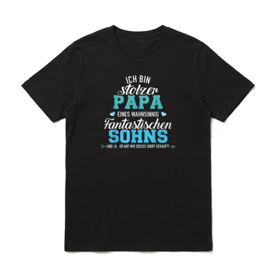 Ich bin stolzer Papa T-Shirt – Klassisches T-Shirt in Schwarz