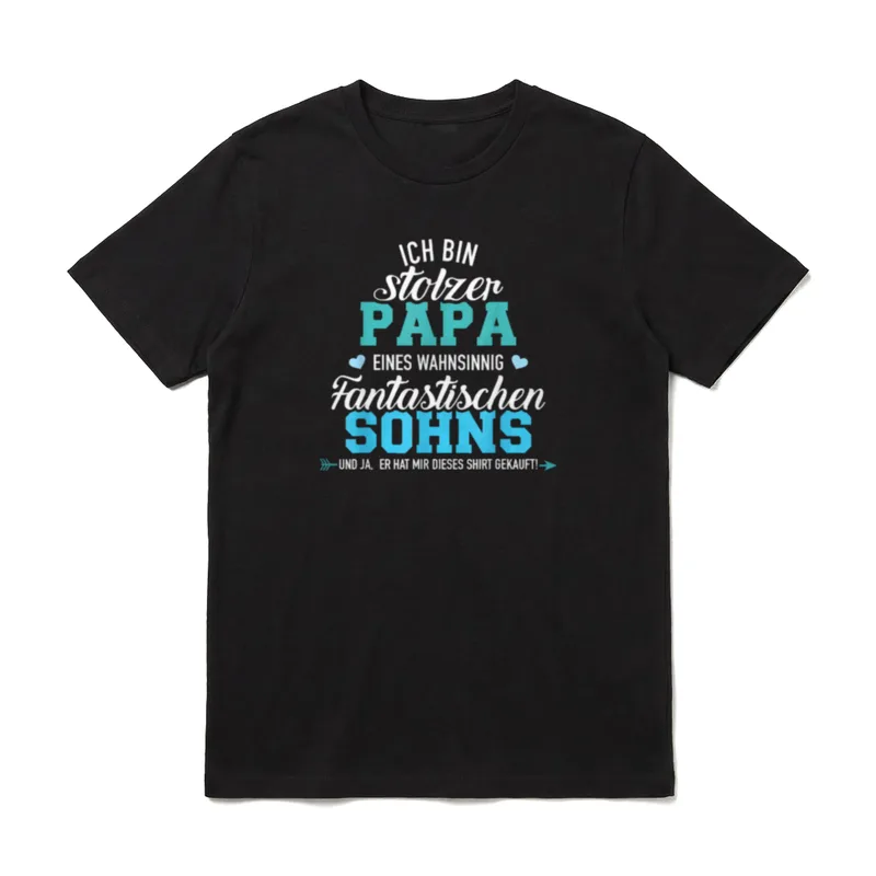 Ich bin stolzer Papa T-Shirt – Klassisches T-Shirt in Schwarz