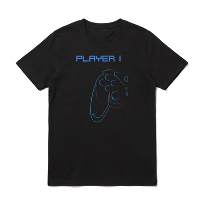 Player 1 Partnerlook Papa T-Shirt – Klassisches T-Shirt in Schwarz
