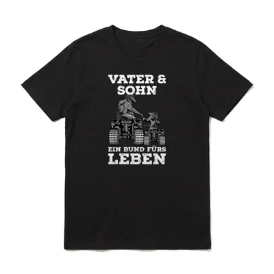Quad Vater Sohn Papa T-Shirt – Klassisches T-Shirt in Schwarz