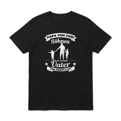 Papa von zwei Söhnen T-Shirt – Klassisches T-Shirt in Schwarz
