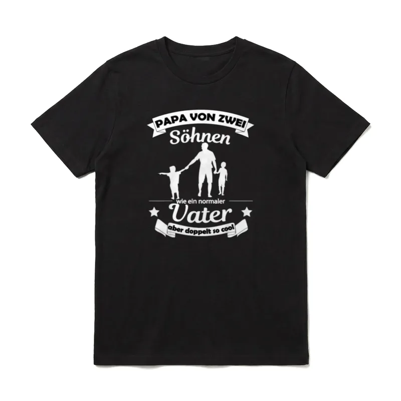 Papa von zwei Söhnen T-Shirt – Klassisches T-Shirt in Schwarz