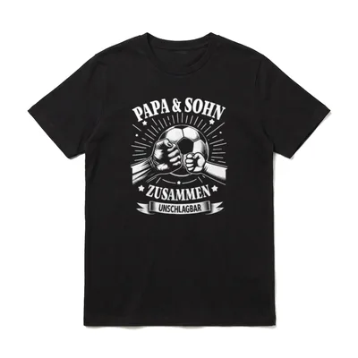Papa und Sohn Fußball T-Shirt – Klassisches T-Shirt in Schwarz