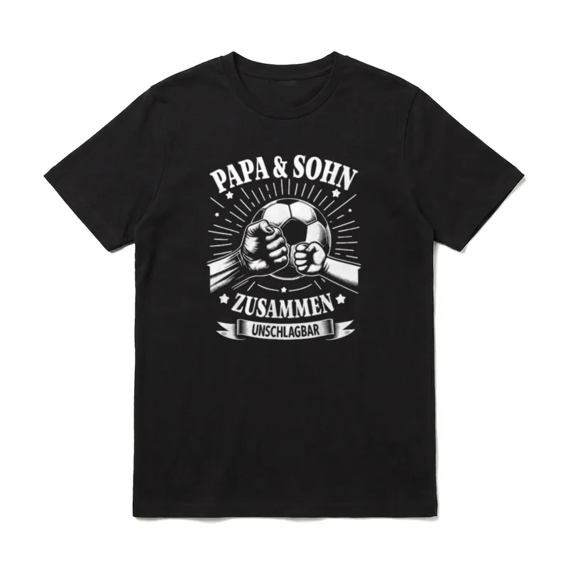 Papa und Sohn Fußball T-Shirt – Klassisches T-Shirt in Schwarz