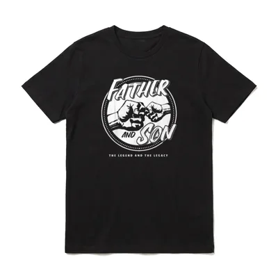Father And Son Partnerlook T-Shirt – Klassisches T-Shirt in Schwarz
