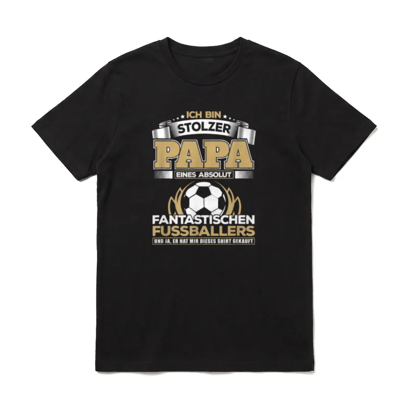 Stolzer Papa Fussball Sohn T-Shirt – Klassisches T-Shirt in Schwarz