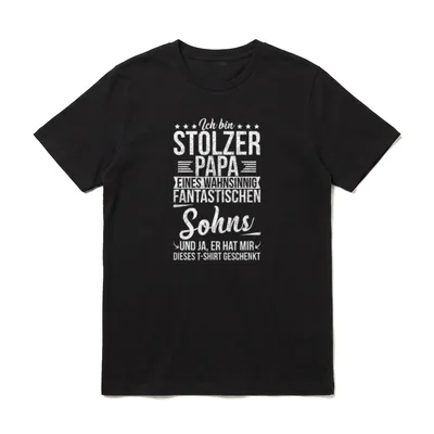 Ich bin stolzer Papa T-Shirt – Klassisches T-Shirt in Schwarz