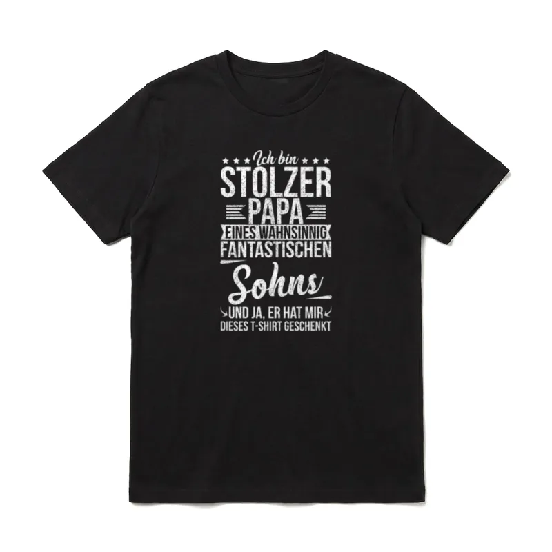 Ich bin stolzer Papa T-Shirt – Klassisches T-Shirt in Schwarz