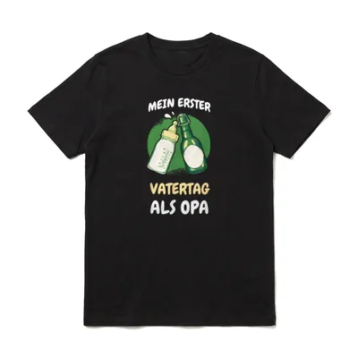 Mein erster Vatertag als Opa T-Shirt – Klassisches T-Shirt in Schwarz