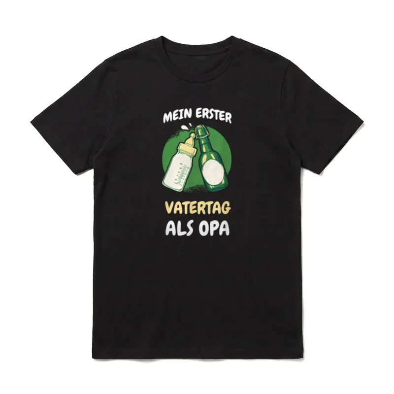 Mein erster Vatertag als Opa T-Shirt – Klassisches T-Shirt in Schwarz
