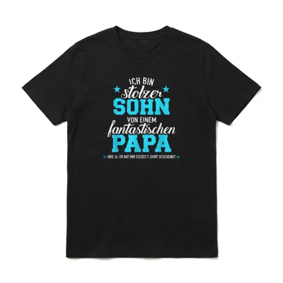 Stolzer Sohn fantastischen Papa T-Shirt – Klassisches T-Shirt in Schwarz
