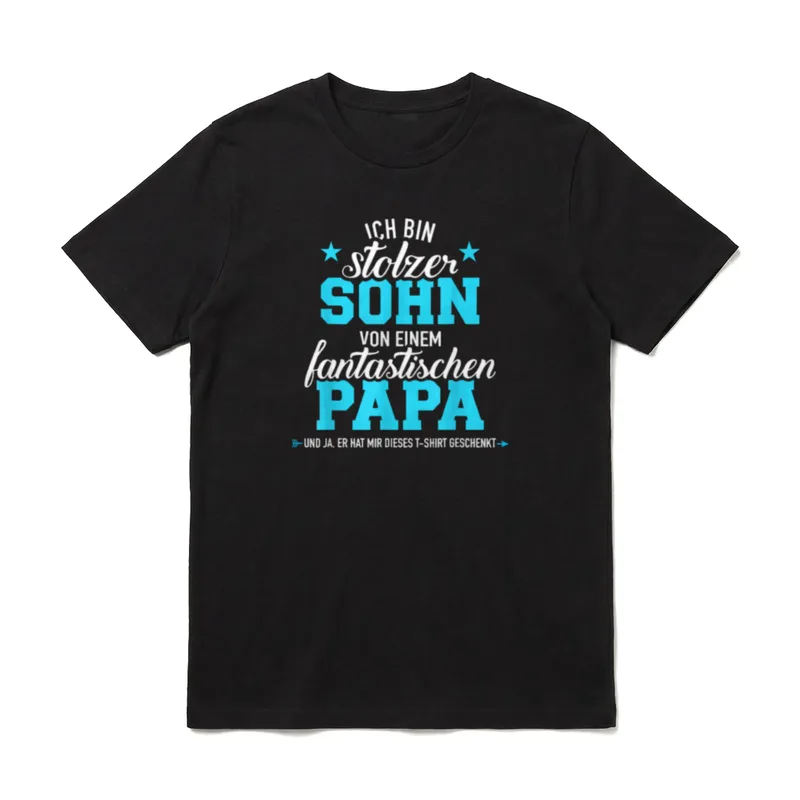 Stolzer Sohn fantastischen Papa T-Shirt – Klassisches T-Shirt in Schwarz