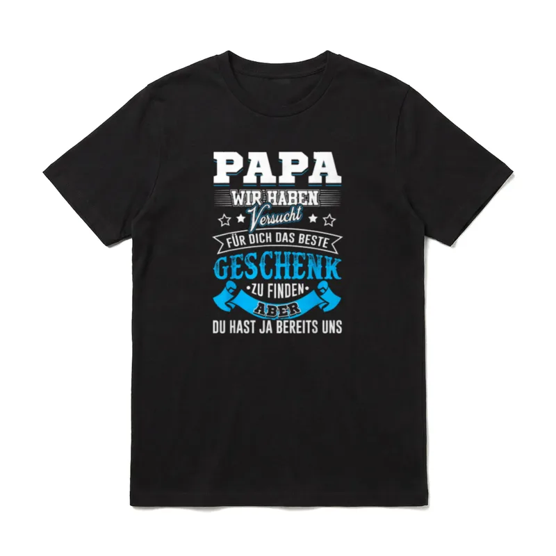 Vater und Sohn & Tocher Partnerlook T-Shirt – Klassisches T-Shirt in Schwarz