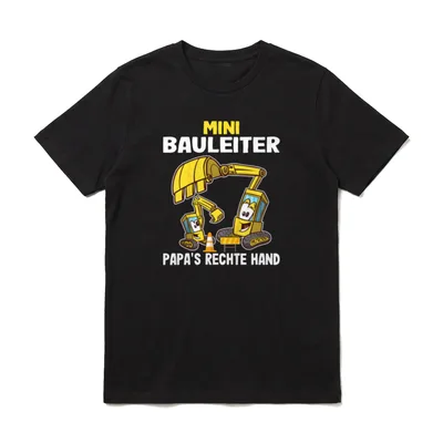 Mini Bauleiter Baustelle Bagger T-Shirt – Klassisches T-Shirt in Schwarz