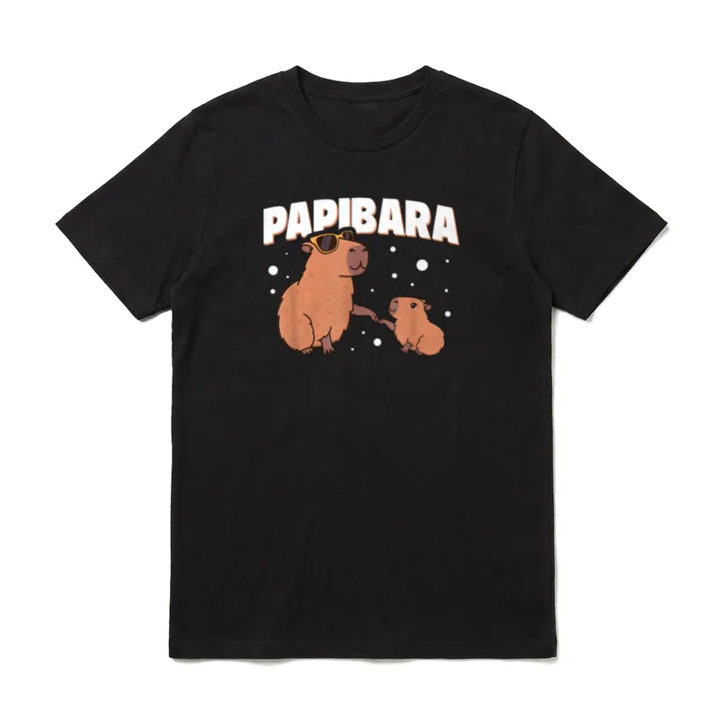 Papibara Capibara Papa Vater Sohn T-Shirt – Klassisches T-Shirt in Schwarz