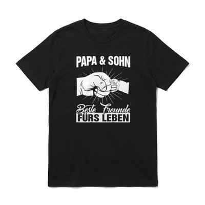 Papa & Sohn Beste T-Shirt – Klassisches T-Shirt in Schwarz