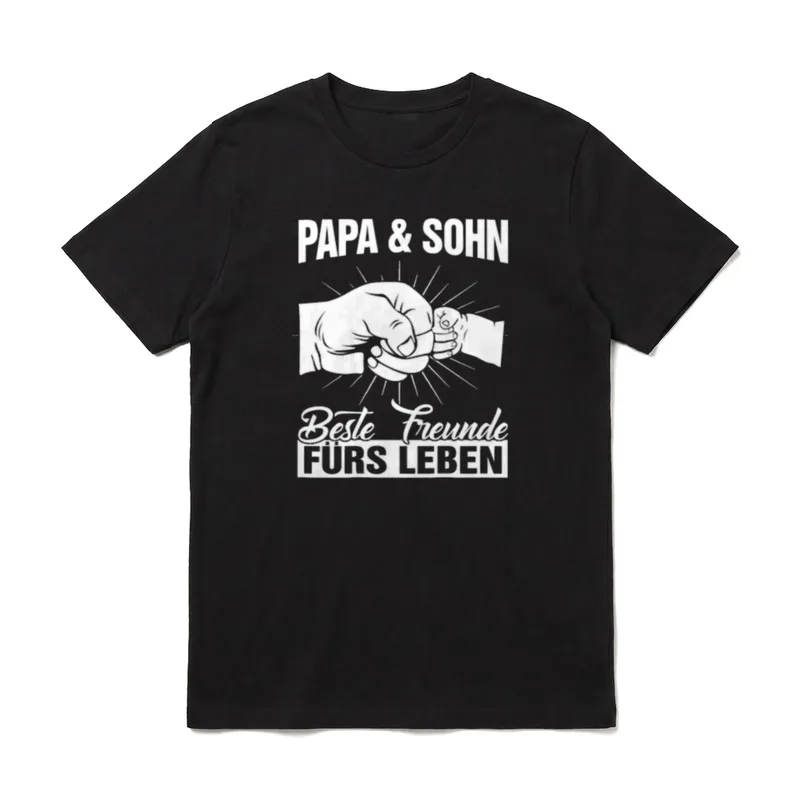 Papa & Sohn Beste T-Shirt – Klassisches T-Shirt in Schwarz