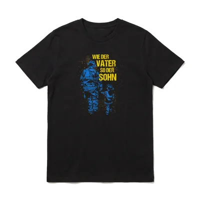 Feuerwehrmann Vater Papa Sohn T-Shirt – Klassisches T-Shirt in Schwarz