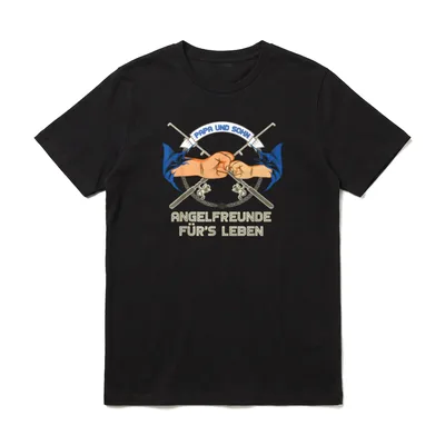 Vater Sohn zum Angeln Papa & Sohn T-Shirt – Klassisches T-Shirt in Schwarz