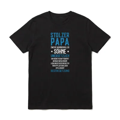 LUSTIG PAPA VATERTAG 2 T-Shirt – Klassisches T-Shirt in Schwarz