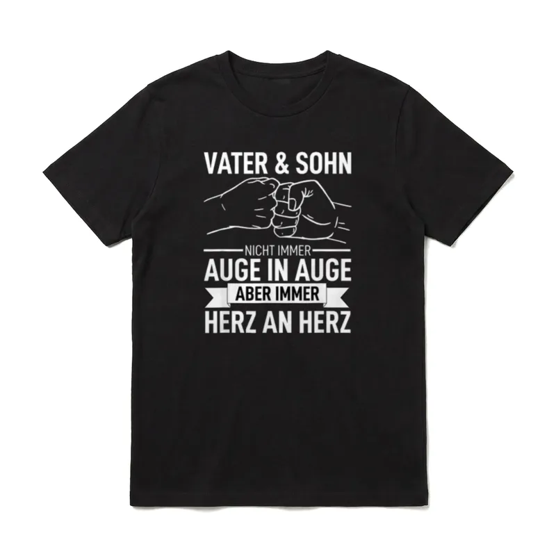 Papa & Sohn Herz T-Shirt – Klassisches T-Shirt in Schwarz
