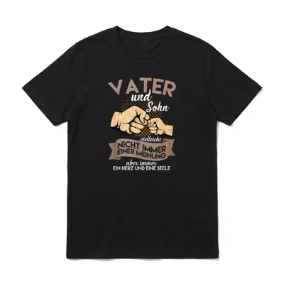 Vater und Sohn nicht T-Shirt – Vater und Sohn, Fist Bump, Spruch nicht immer einer Meinung – Klassisches T-Shirt in Schwarz