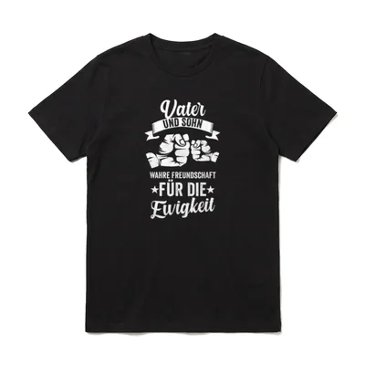 Vater und Sohn wahre T-Shirt – Fingerschnipp zwischen großer und kleiner Hand mit Text – Klassisches T-Shirt in Schwarz