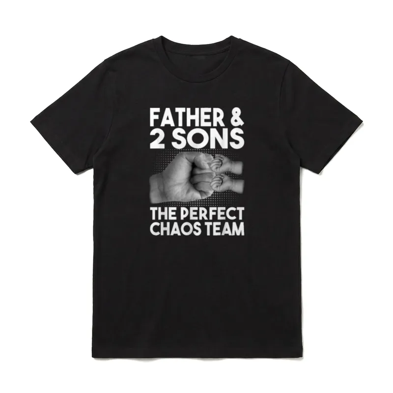 Papa & 2 Söhne Papa & Sohn T-Shirt – Klassisches T-Shirt in Schwarz