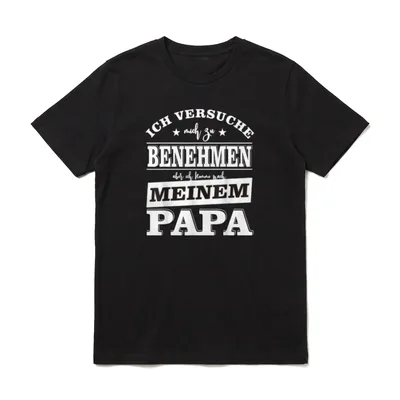 Ich versuche mich Papa & Sohn T-Shirt – Klassisches T-Shirt in Schwarz