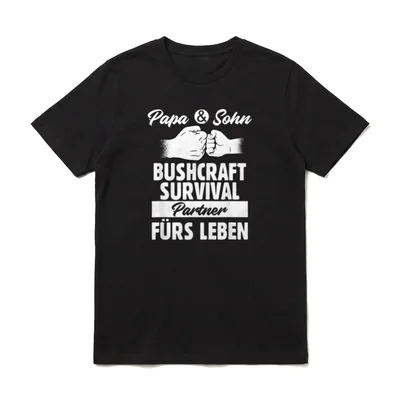 Papa und Sohn Bushcraft T-Shirt – Klassisches T-Shirt in Schwarz