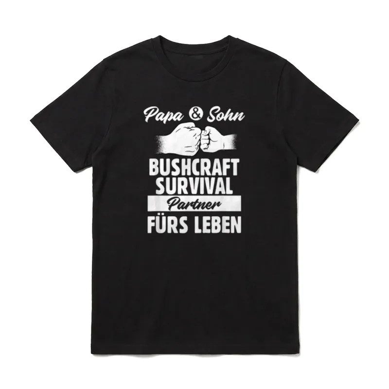 Papa und Sohn Bushcraft T-Shirt – Klassisches T-Shirt in Schwarz