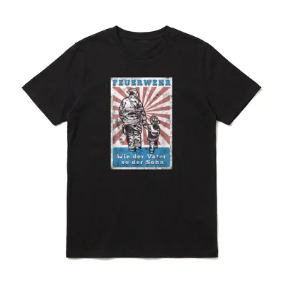 Feuerwehr Vater & Sohn T-Shirt – Klassisches T-Shirt in Schwarz