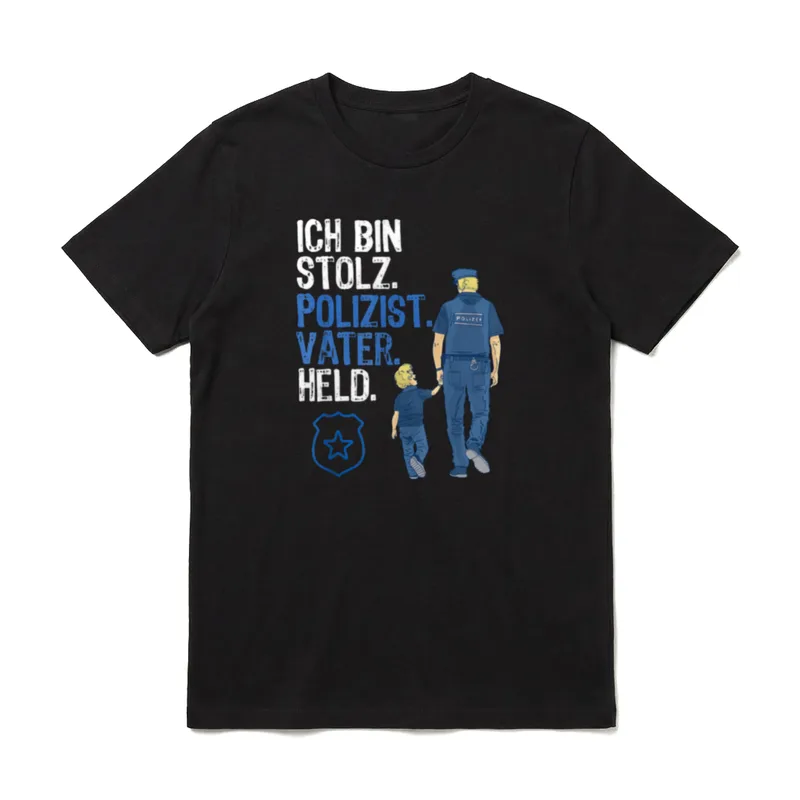 Vatertag Polizist und Sohn T-Shirt – Klassisches T-Shirt in Schwarz