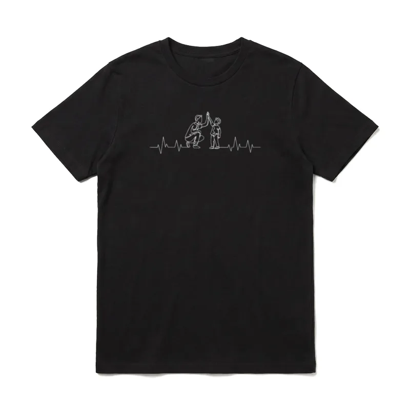 Vater Und Sohn Herzschlag Partnerlook T-Shirt – Klassisches T-Shirt in Schwarz