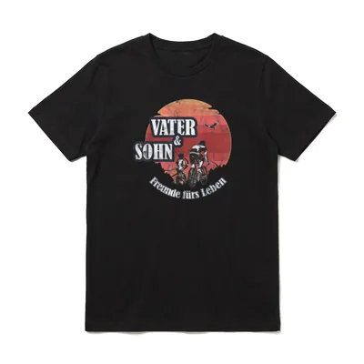 Vater und Sohn Fahrradfreunde T-Shirt – Klassisches T-Shirt in Schwarz