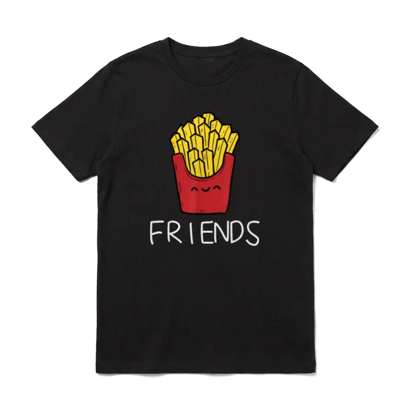 Pommes Best Friends Geschwister T-Shirt – Klassisches T-Shirt in Schwarz