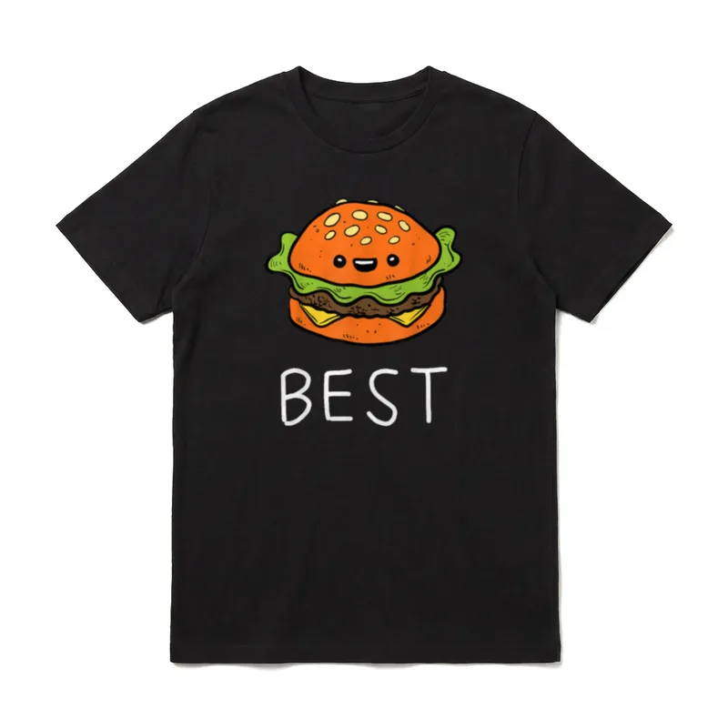 Burger Best Friends Geschwister T-Shirt – Klassisches T-Shirt in Schwarz