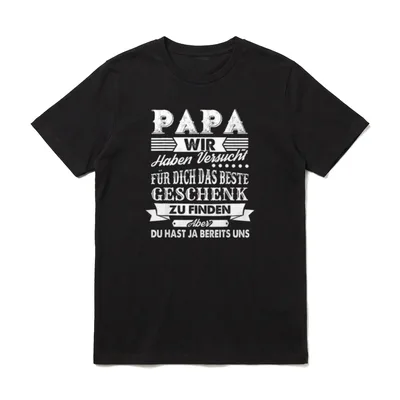 Vater und Sohn & Tocher Partnerlook T-Shirt – Klassisches T-Shirt in Schwarz