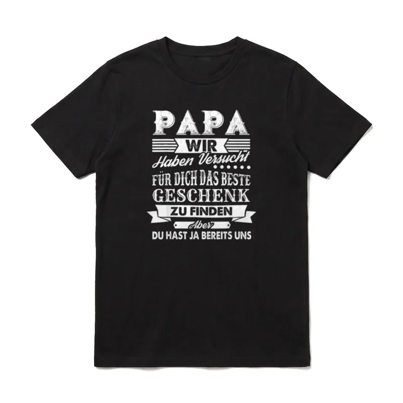 Vater und Sohn & Tocher Partnerlook T-Shirt – Klassisches T-Shirt in Schwarz