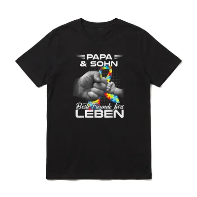 Papa & Sohn Beste T-Shirt – Klassisches T-Shirt in Schwarz